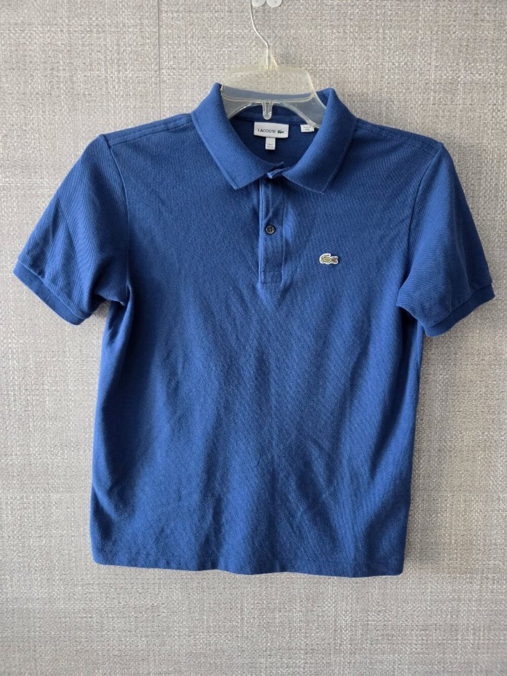 Lacoste boy's polo blue shirt short sleeve, vintage size 14A/L
